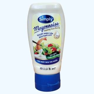 Chai Sốt Mayonnaise SIMPLY 230g - Sốt Truyền Thống, Gia Vị Món Ăn Thơm Béo Ngon Miệng