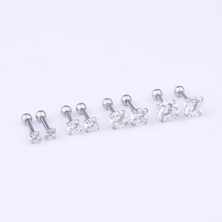 Bông Tai Nam Nữ Unisex 1 Viên Đá Nhân Tạo Titan Ko Đen TT 1467 - 1 Cặp