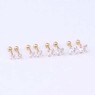 Bông Tai Nam Nữ Unisex 1 Viên Đá Nhân Tạo Titan Ko Đen TT 1467 - 1 Cặp