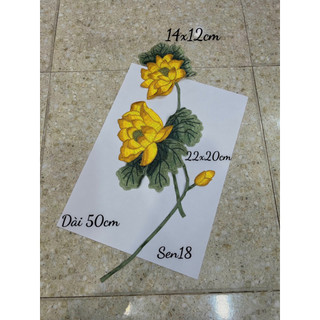 hoa sen thêu cao cấp trang trí