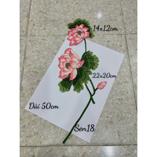 hoa sen thêu cao cấp trang trí