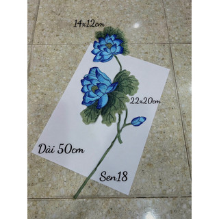 hoa sen thêu cao cấp trang trí