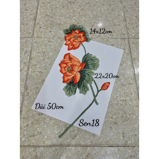hoa sen thêu cao cấp trang trí