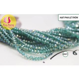 Hạt pha lê thoi 4mm tông xanh, hạt đá đính kết váy áo, phụ kiện tóc, phụ kiện may mặc