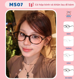  Gọng kính cận nữ kim loại mảnh tinh tế dễ đeo giúp mặt thon gọn sáng da MS07 