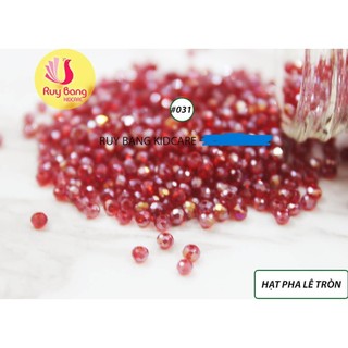 Hạt pha lê thoi 4mm tông hồng, hạt đá đính kết váy áo, phụ kiện may mặc, phụ kiện tóc