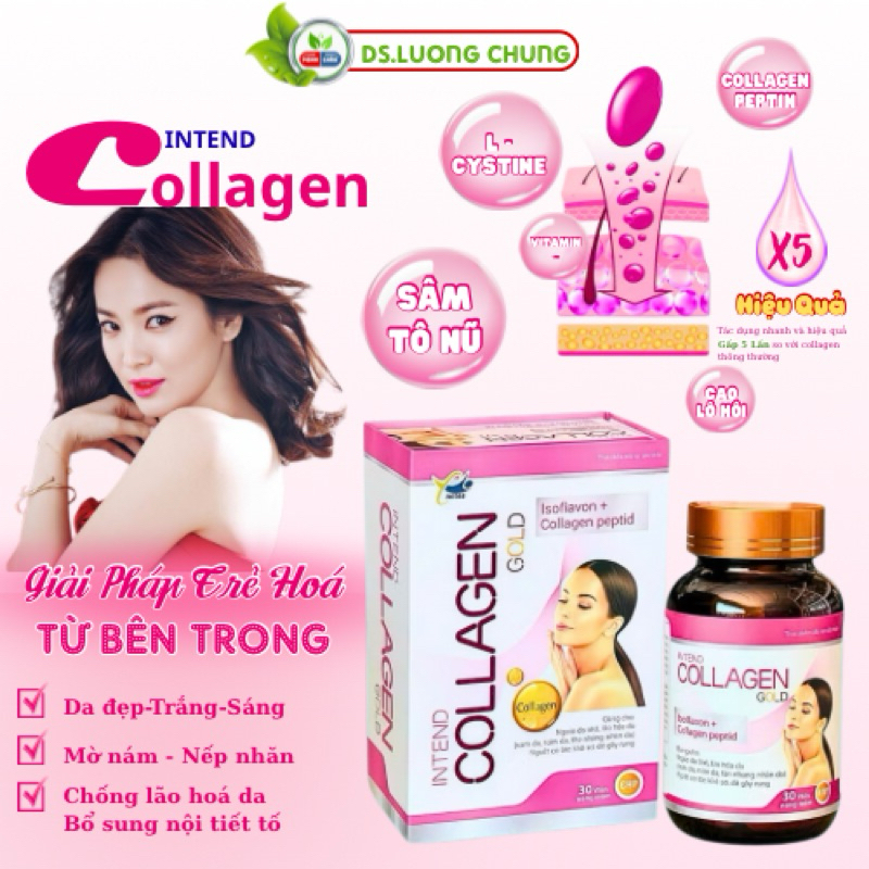 Viên Uống Trắng Da Collagen Gold Intend 30 Viên – Mờ Nám, Chống Lão Hóa, Làm Đẹp Da Từ Bên Trong