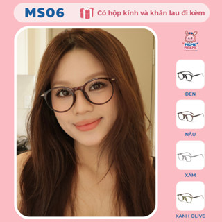 Gọng kính cận nữ mắt vuông chất liệu nhựa phong cách trẻ trung MS06
