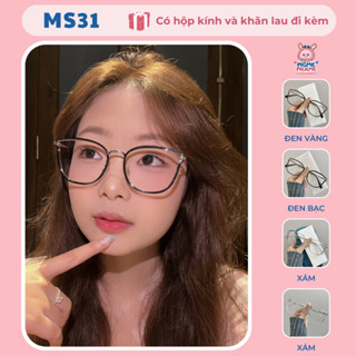 Gọng kính cận nữ dáng chữ nhật chất liệu kim loại phối nhựa chắc chắn, trendy phong cách trẻ trung MS31