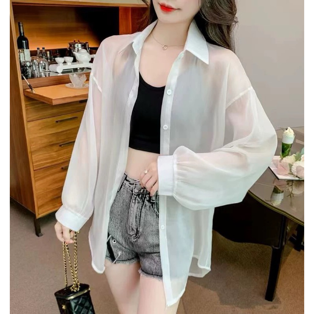 🔘Set Áo Sơ Mi Trơn + Áo 2 Dây – Mix Layer Cực Chất, Outfit "Chuẩn Gái Hàn" Không Cần Nghĩ!