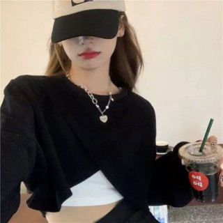 💥 Set 2 Món Áo Croptop Đắp Chéo (Kèm Áo Ba Lỗ) – Phối Sẵn Cá Tính, Mặc Lên Là Cực Xinh