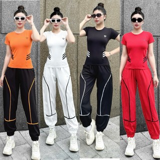 bộ thể thao nữ ,quần chất gió áo chất thun lạnh, tập zumba gym yoga aerobic (QUẦN BLING,ÁO TAM GIÁC)