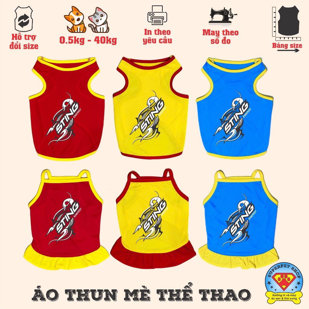 ÁO THÚ CƯNG LOGO NƯỚC NGỌT STING SIÊU XINH