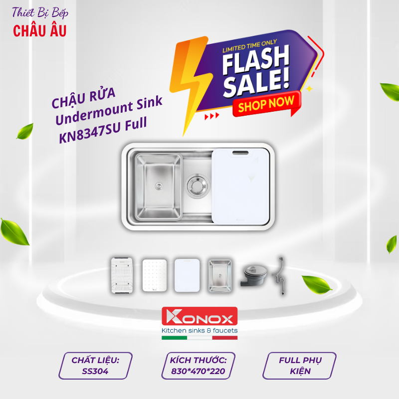 Chậu Rửa Bát Konox Workstation – Undermount Sink KN8347SU Dekor Full – Đỉnh Cao Của Sang Trọng - TBB