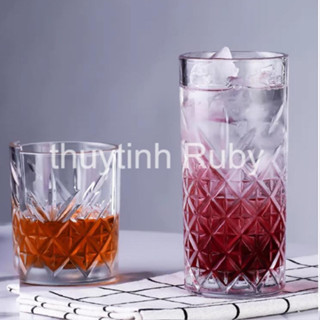 Ly thủy tinh uống sinh tố, ly cafe cốc uống cà phê ly ống cao