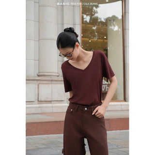 Áo cổ tim tay ngắn baáic + chouchou