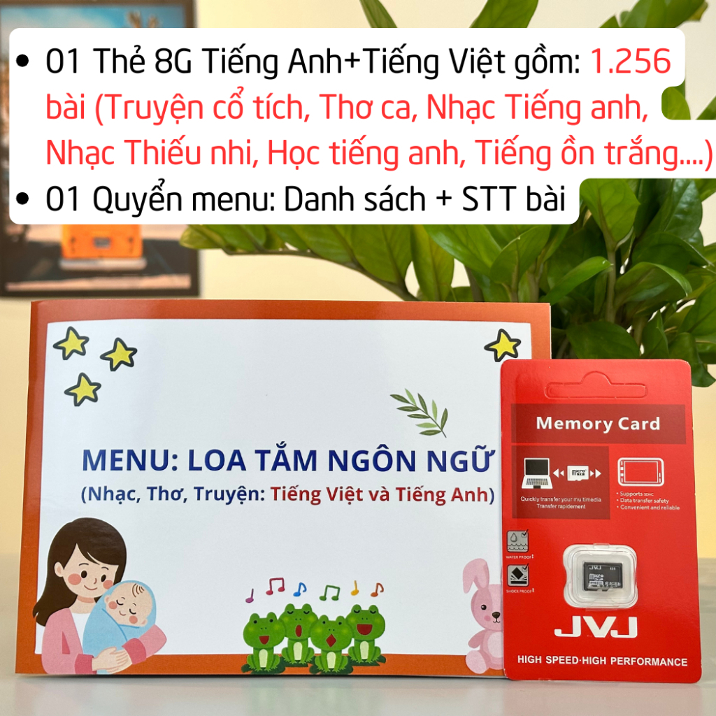 Thẻ nhớ có sẵn dữ liệu trong thẻ đa dạng nội dung + Menu đi kèm : Thiếu nhi, Kinh Phật, Bài Giảng Kinh - BH 6T