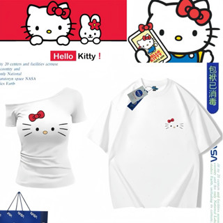 Áo Thun Đôi Hello Kitty - Nam Nữ Form Đẹp, Cotton Mềm Mịn, Phong Cách Dễ Thương, Thời Trang Cặp Đôi