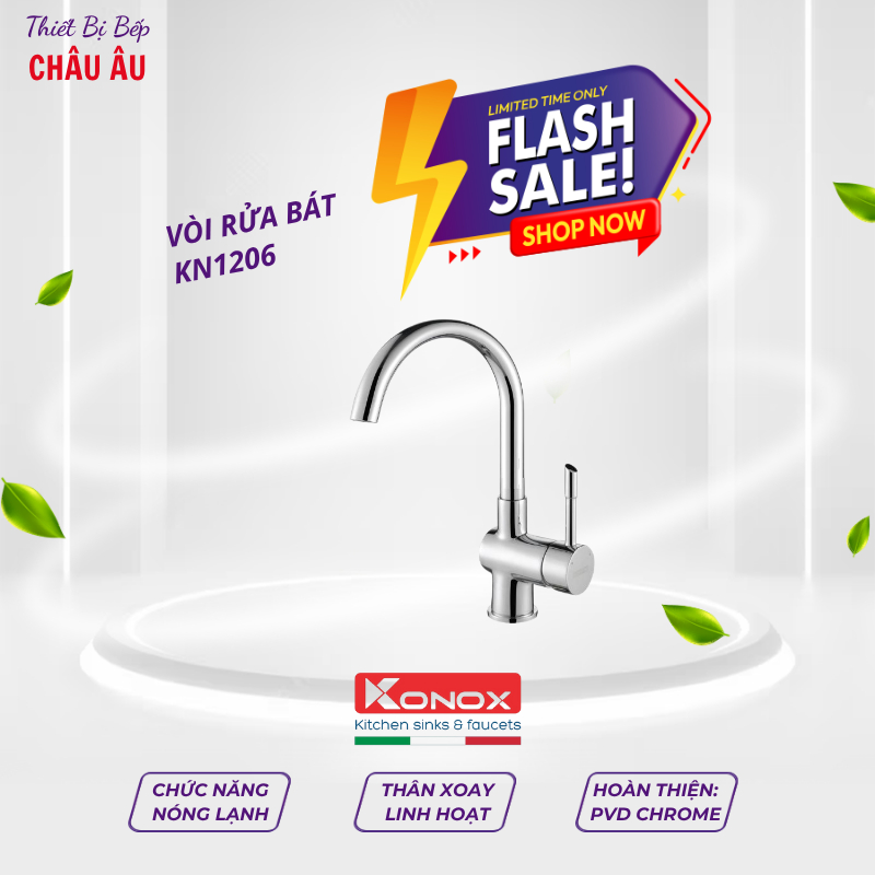 Vòi Rửa Bát Konox KN1206 – Thiết Kế Đơn Giản, Thanh Lịch, Bền Bỉ Vượt Thời Gian - TBB