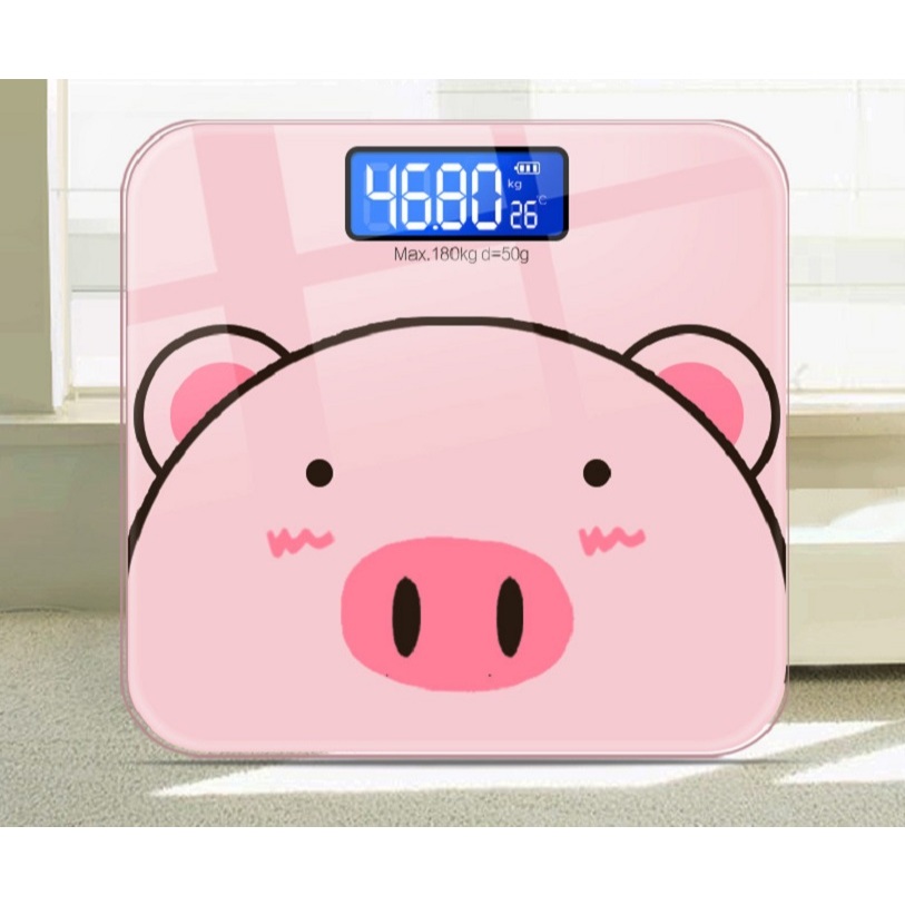 Cân điện tử sức khỏe thông minh hình lợn hồng cute