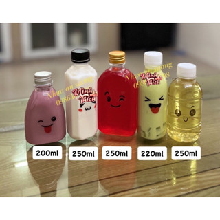 20/50/100 Chai nhựa pet 220ml, 250ml kèm nắp fi 30