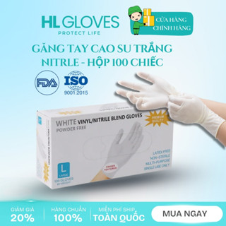 Găng Tay Y Tế Nitrle, Găng Tay Cao Su Không Bột Trắng, Xanh, Đen Phù Hợp Nhiều Lĩnh Vực.