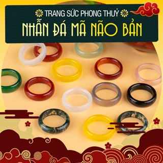 Nhẫn Đá Mã Nao Tự Nhiên Phong Thuỷ, Nhẫn Đá Năng Lượng Nhiều Màu Hợp Mệnh Cho Nam & Nữ - Kỳ Linh Bảo
