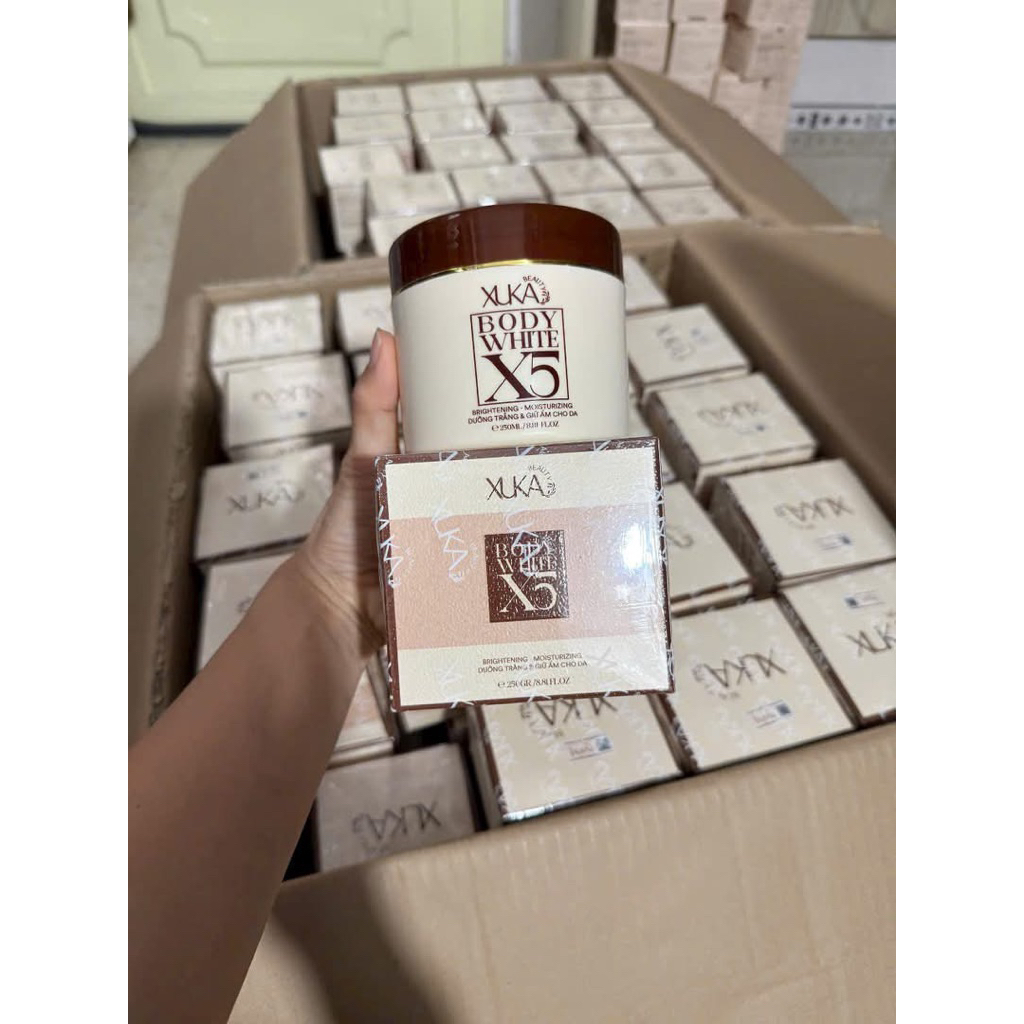 Kem Body XUKA X5 Hỗ Trợ Dưỡng Trắng Da Body Cho Da Đen Lì Khó Trắng Hộp 250g