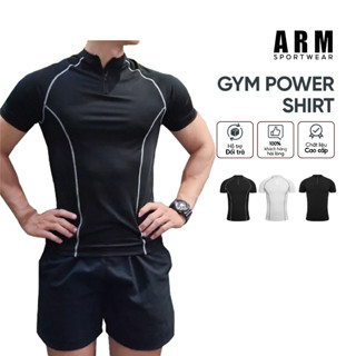  Áo Thể Thao Nam Cộc Tay ARISMAN Tập Gym Chạy Bộ Áo cổ trụ kéo khóa thoáng khí co giãn 4 chiều 