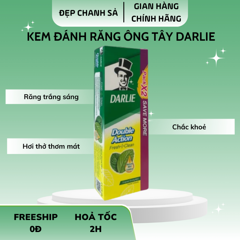 Kem đánh răng ông tây đen Darlie Set 2 trong 1 Thái Lan - MT79