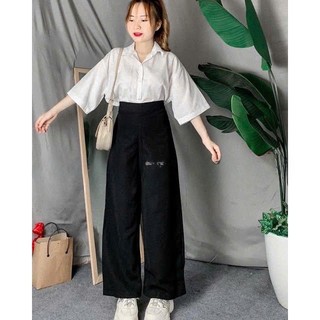 🩸Set Quần Suông + Sơ Mi Kate 1 Túi