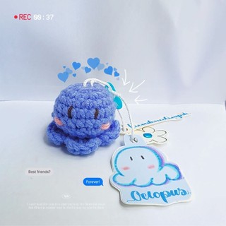 Móc khóa bạch tuộc, dưa hấu trang trí túi máy tính balo túi xách