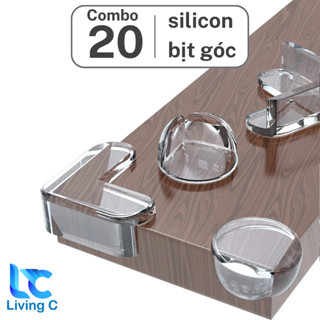 Bộ 20 Miếng Bịt Góc Bàn Living C, Bằng Silicon Bảo Vệ An Toàn Cho Bé, Tiện Dụng Trong Gia Đình