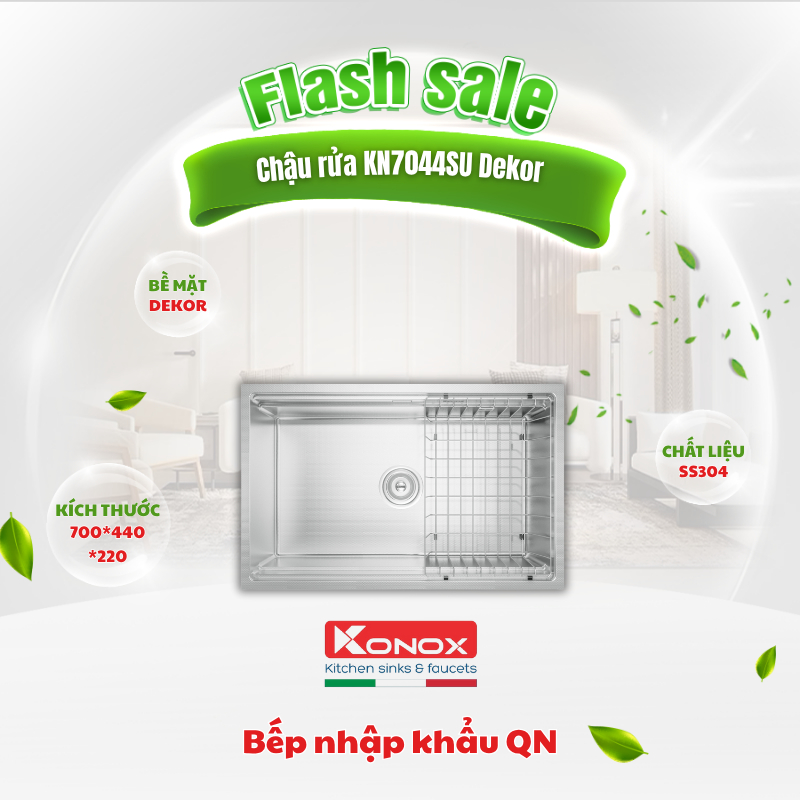 Chậu rửa bát chống xước Konox Workstation Sink – Undermount Sink KN7044SU Dekor hàng chính hãng