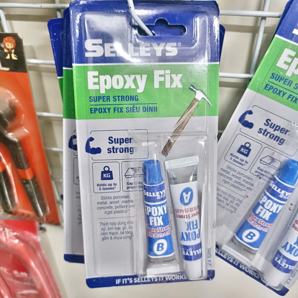 Keo dán, gắn sắt (AB) 2 thành phần Epoxy FIX SELLEYS
