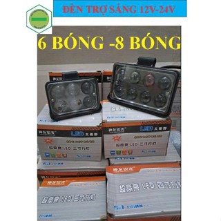 Đèn Led Trợ Sáng 6,8 Bóng Lồi, Đèn Trợ Sáng Phụ Tùng Ô TÔ, Xe Tải,Xe Máy, Gắn Máy Cày 12v-24v