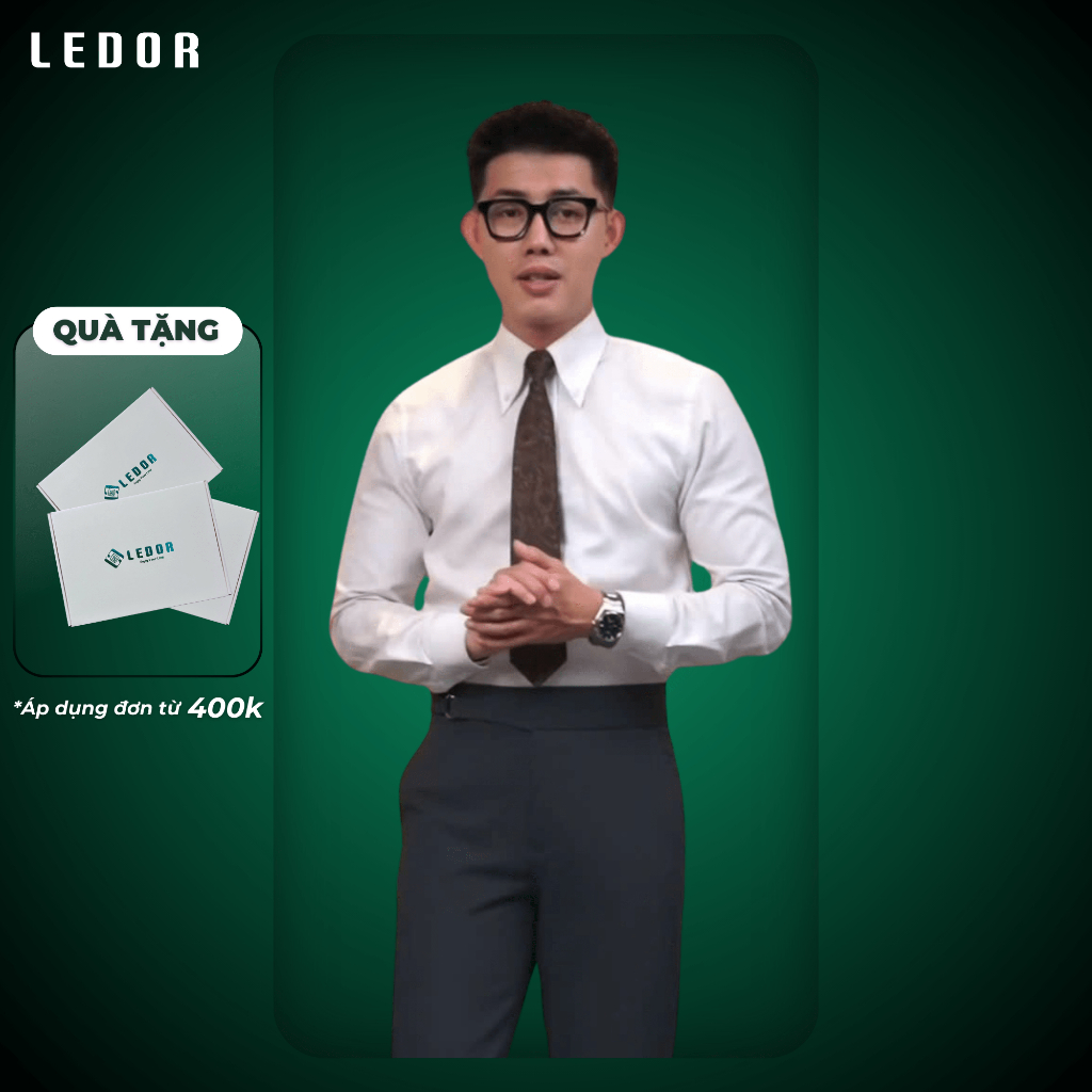Sơ mi nam BASIC LEDOR cổ Button down form slim-fit sang trọng, lịch lãm
