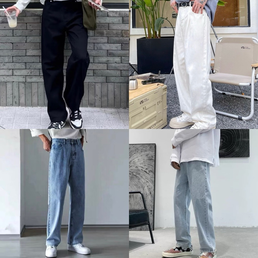 Quần Jean Baggy ống Suông Form Rộng Chất Dày Dặn Unisex Gen Z Nam Nữ Xu Hướng Hot Trend Mr Smile 99 
