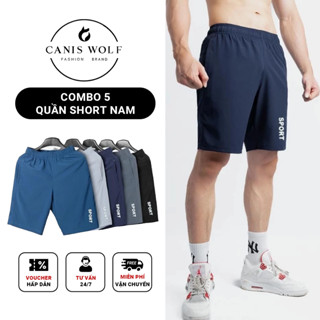 { ComBo 5 } Quần sport nam, quần đùi thể thao trẻ trung vải gió co giãn thoáng mát