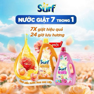 Can Nước Giặt Surf 7 trong 1 Dòng mới nhất thị trường Hương Đam Mê, Hương Thuần Khiết