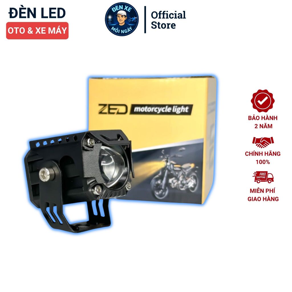 Đèn LED Trợ Sáng Mini M10-ZED LIGHT 25W12,24V / DC Điện Bình Lắp Xe Máy, Ô Tô