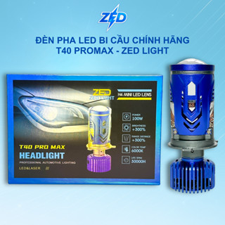  Đèn Pha LED Bi Cầu Mini T40 PROMAX ZED LIGHT - 100W Pha Siêu Mạnh Chiếu Xa Trên 200m Chuyên Lắp Oto Xe Máy Chân H4 
