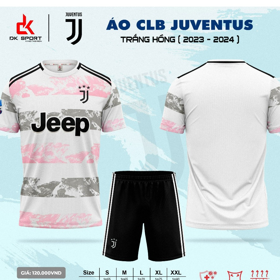 Bộ đồ đá banh CLB Juventust Trắng Hồng