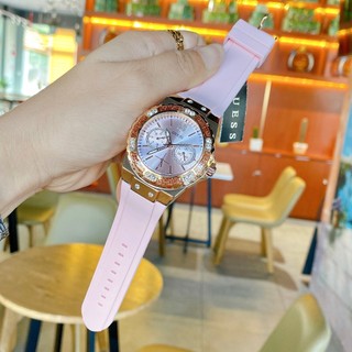 Đồng Hồ Nữ Guess W1053L3 Dây Silicone Hồng Vỏ Rose Size 38mm