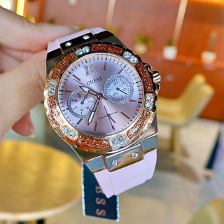 Đồng Hồ Nữ Guess W1053L3 Dây Silicone Hồng Vỏ Rose Size 38mm