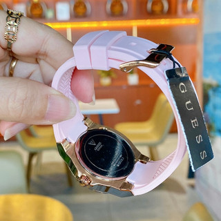 Đồng Hồ Nữ Guess W1053L3 Dây Silicone Hồng Vỏ Rose Size 38mm