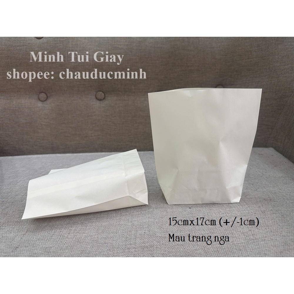 100c túi giấy trắng size 15x17