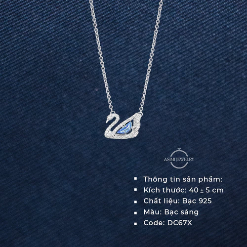 Dây chuyền bạc nữ S925 Nàng Thiên Nga Asimi Odette Swan DC67 - đeo trên mẫu