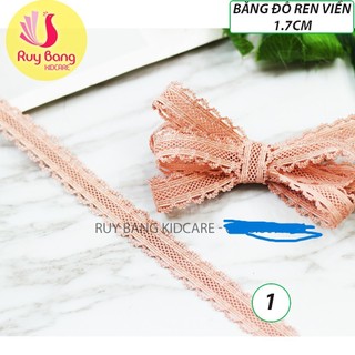 Băng đô ren viền-1.7cm dùng làm nơ, phụ kiện tóc, phụ kiện may mặc