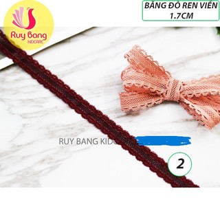 Băng đô ren viền-1.7cm dùng làm nơ, phụ kiện tóc, phụ kiện may mặc